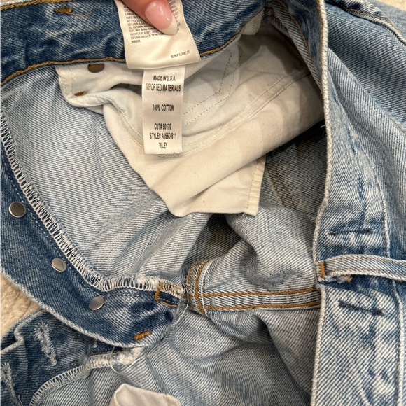 Agolde Light Blue Straight Leg Jeans - Picture 5 of 7